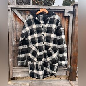 Design Lab Lord & Taylor Monochrome Hooded Jacket